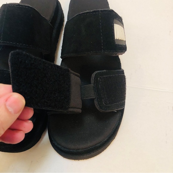 NEW! UGG Greer Platform Slide Sandals Slip-On Black Suede Never Worn! US Sz 8.5 - Picture 3 of 8
